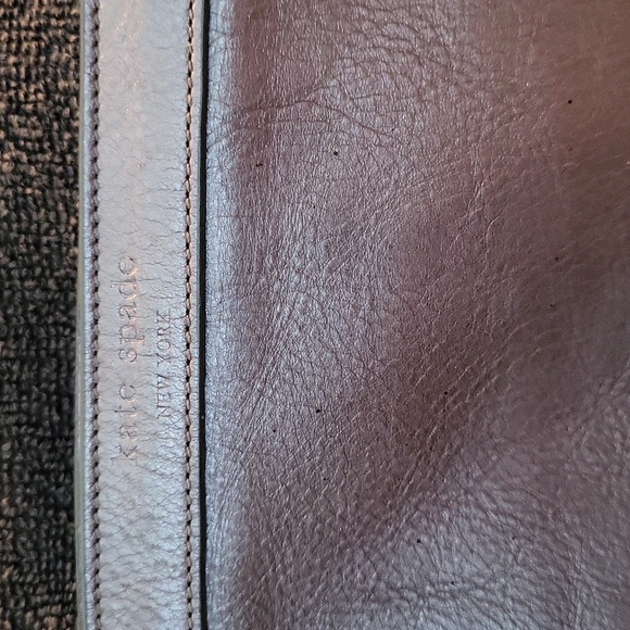 Kate Spade Metallic Gray Leather Wristlet with Detachable Strap - Picture 3 of 6